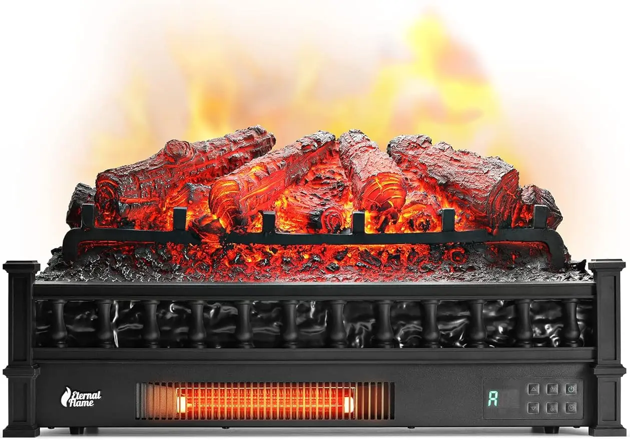 

Realistic Pinewood Logs, Adjustable Flame Colors, Remote Control, Thermostat, Timer, EF26-PB, 1500W