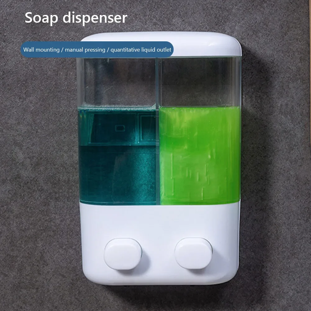 

1000ML Soap Dispenser Bathroom Wall Mount Shower Shampoo Bottle Lotion Container Holder Double Head Foam Hand Wash Dispenser