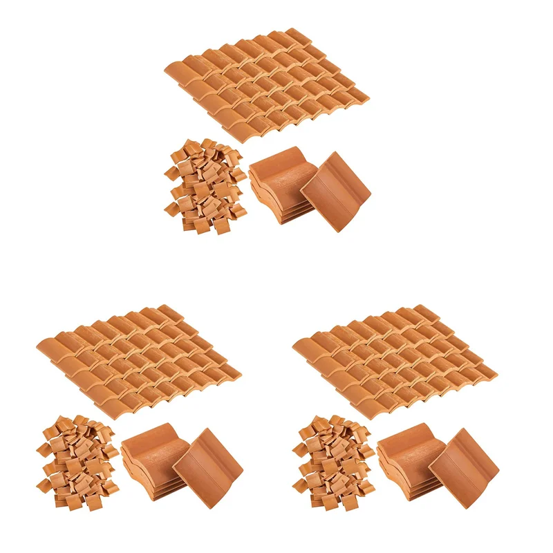 A04F-600Pcs conjunto de construção de telhas de telhado em miniatura telhas mini casa de bonecas telha falsa paisagem cozinha jardim acessórios