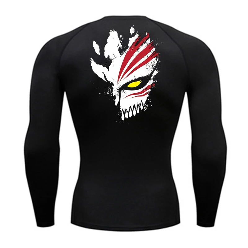 Grafische Langarm-Kompressionsshirts für Herren, sportlich, sportlich, schnell trocknend, Oberteile, Fitnessstudio, Workout, Laufen, Baselayers, Unterhemden