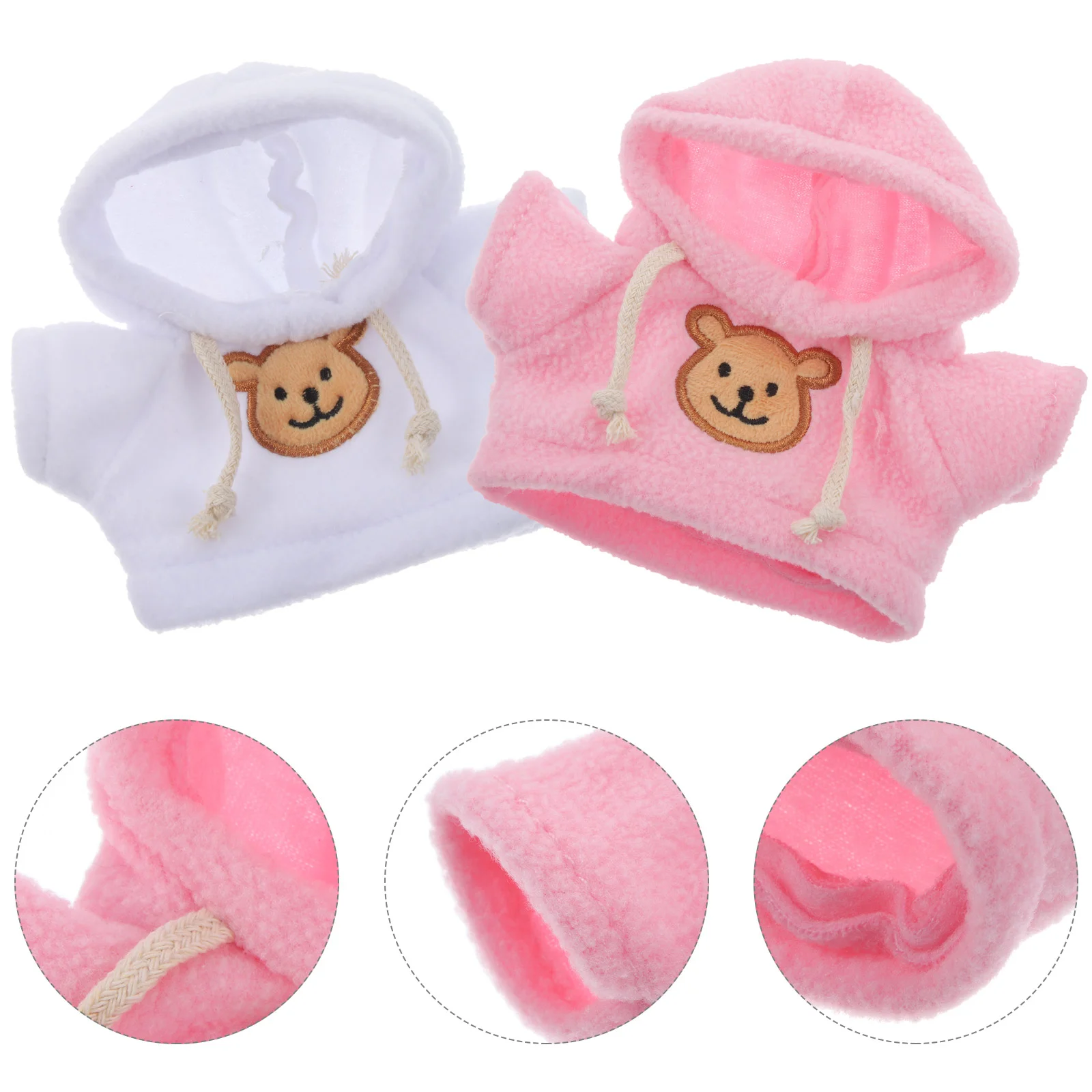 2 Pcs Bear Sweatshirt Plush Stuffed Animal Clothes Outfits Mini Clothing DIY Accessories Set Hoodies Costume