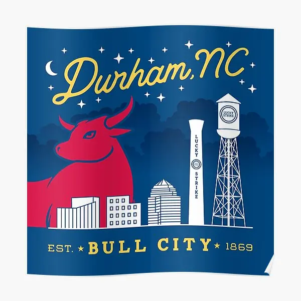 Durham Bull City Art  Poster Modern Wall Decor Picture Art Home Mural Room Vintage Print Decoration Painting Funny No Frame