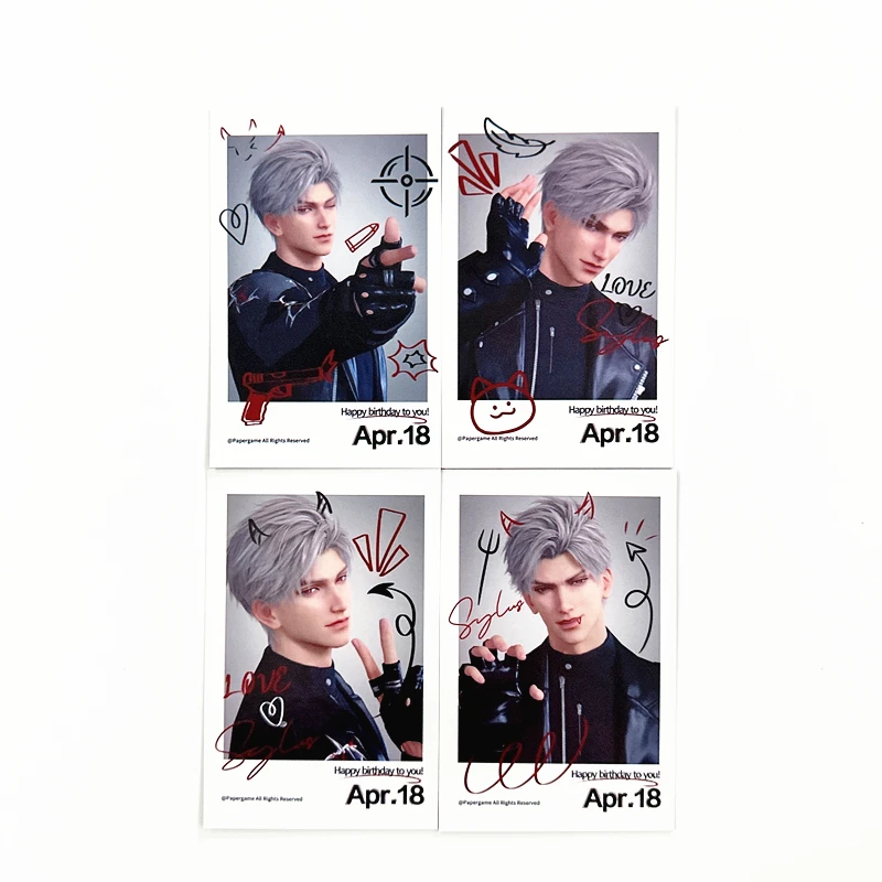 4 Pçs/set Amor E Espace Profundo Cartão Lomo Sylus Abril 18 Feliz Aniversário Cartões Pequenos Photocard Fãs Coleção Presente