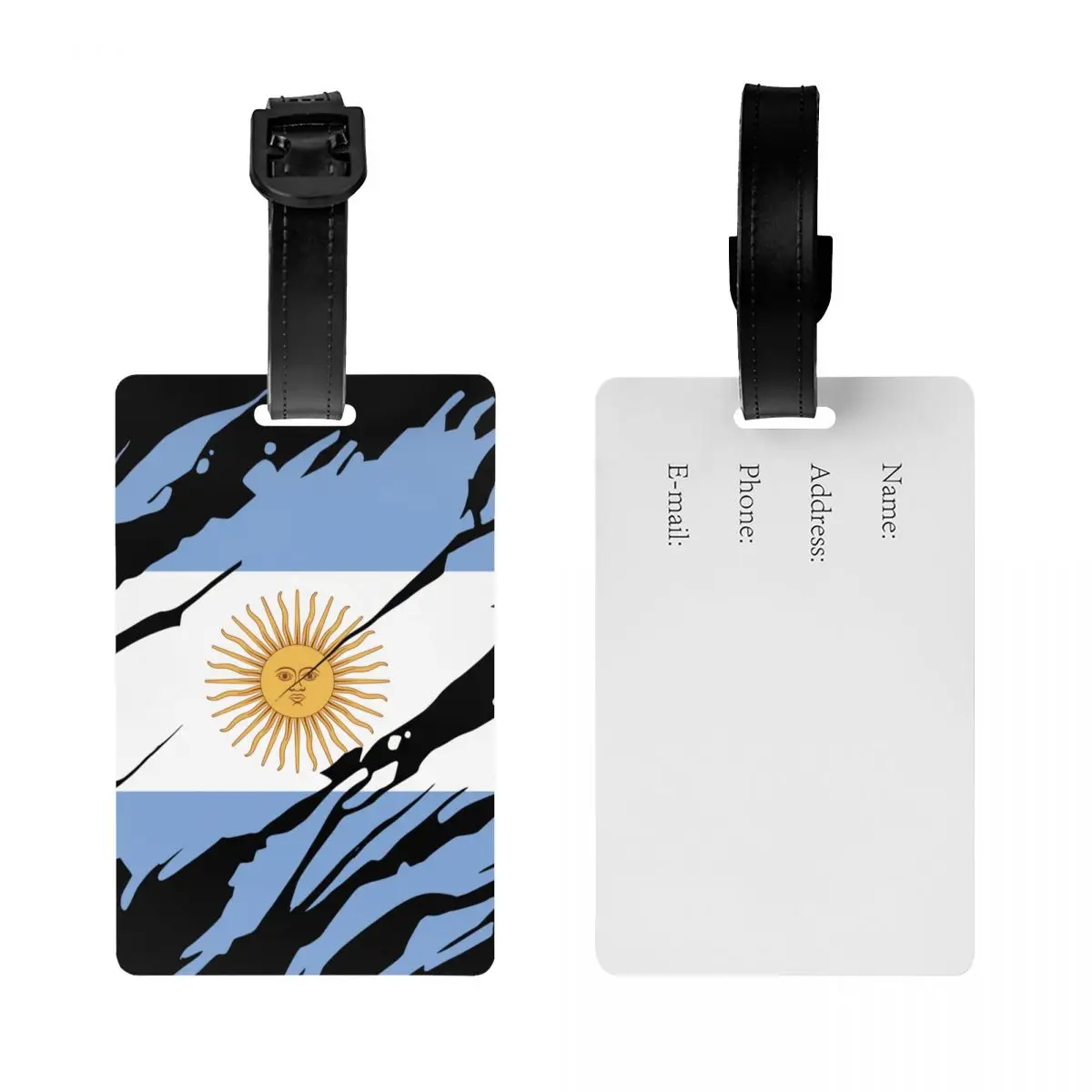 Custom Always Argentina Flag Luggage Tag With Name Card Argentinian Proud Privacy Cover ID Label for Travel Bag Suitcase