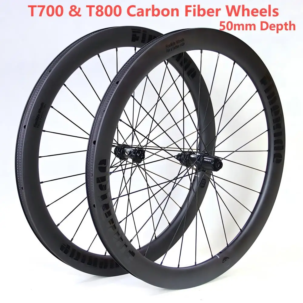 

FineRide Carbon Fiber 700c Road Bike Wheels Disk Brake 36T Ratchet System Ultralight Carbon Rims Road Bicycle Accessories