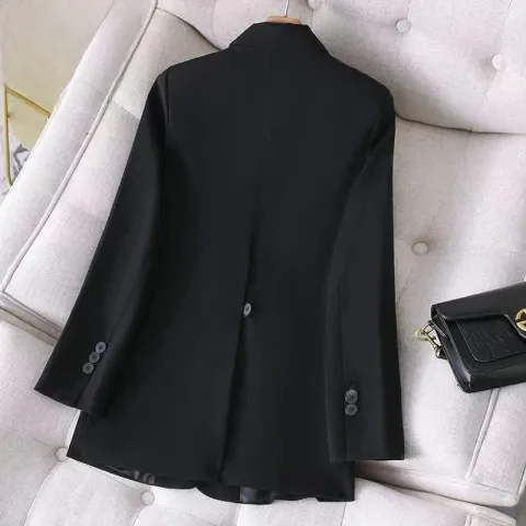 

Women's Workwear Suit Jacket Professional Career Polyester Long Sleeve V-Neck Mid-Length Pure Color Commute Style