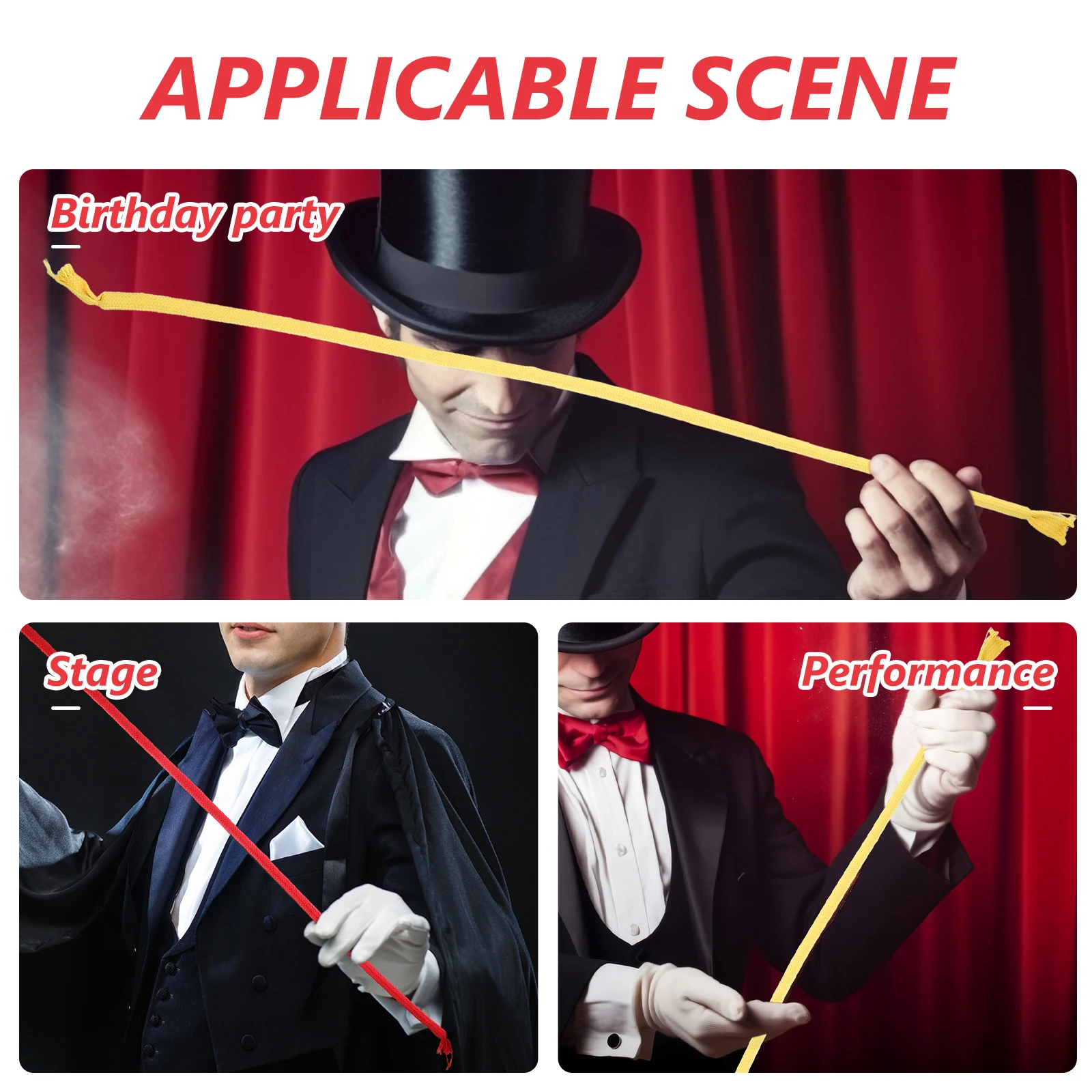 

2 Pcs Rope Kids Interesting Ropes Gimmick Exercise Illusion Props Toy Performance