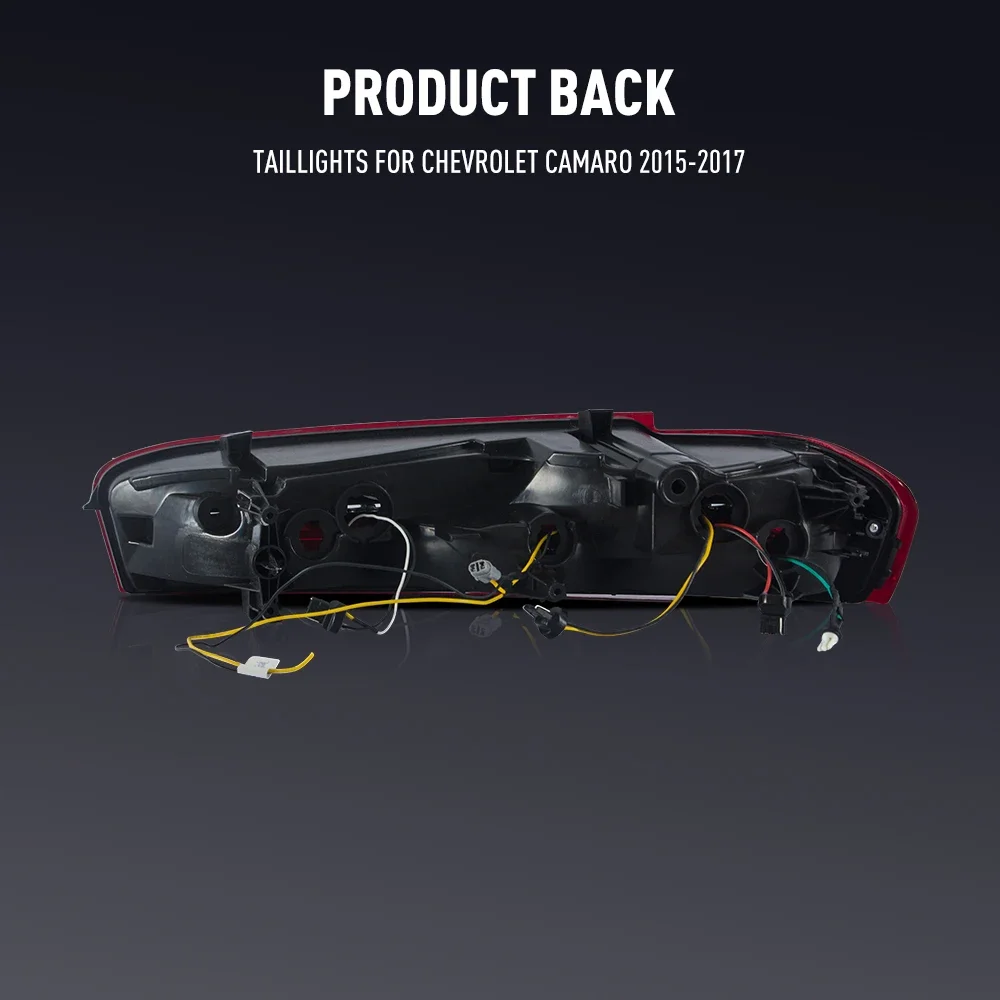زوج من أضواء خلفية LED لسيارة شيفروليه كامارو 15-17 عكس الفرامل إشارة دوران السيارة الخلفية الذيل ضوء الجمعية التوصيل والتشغيل 2 قطعة