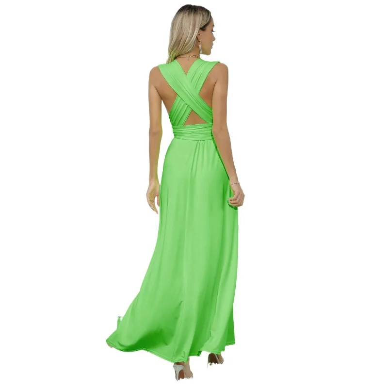 Hot Europe United States Popular Multi-wearing Method Ceremonial Dress, Multi-rope Cross Backless Sexy Bandage Dress