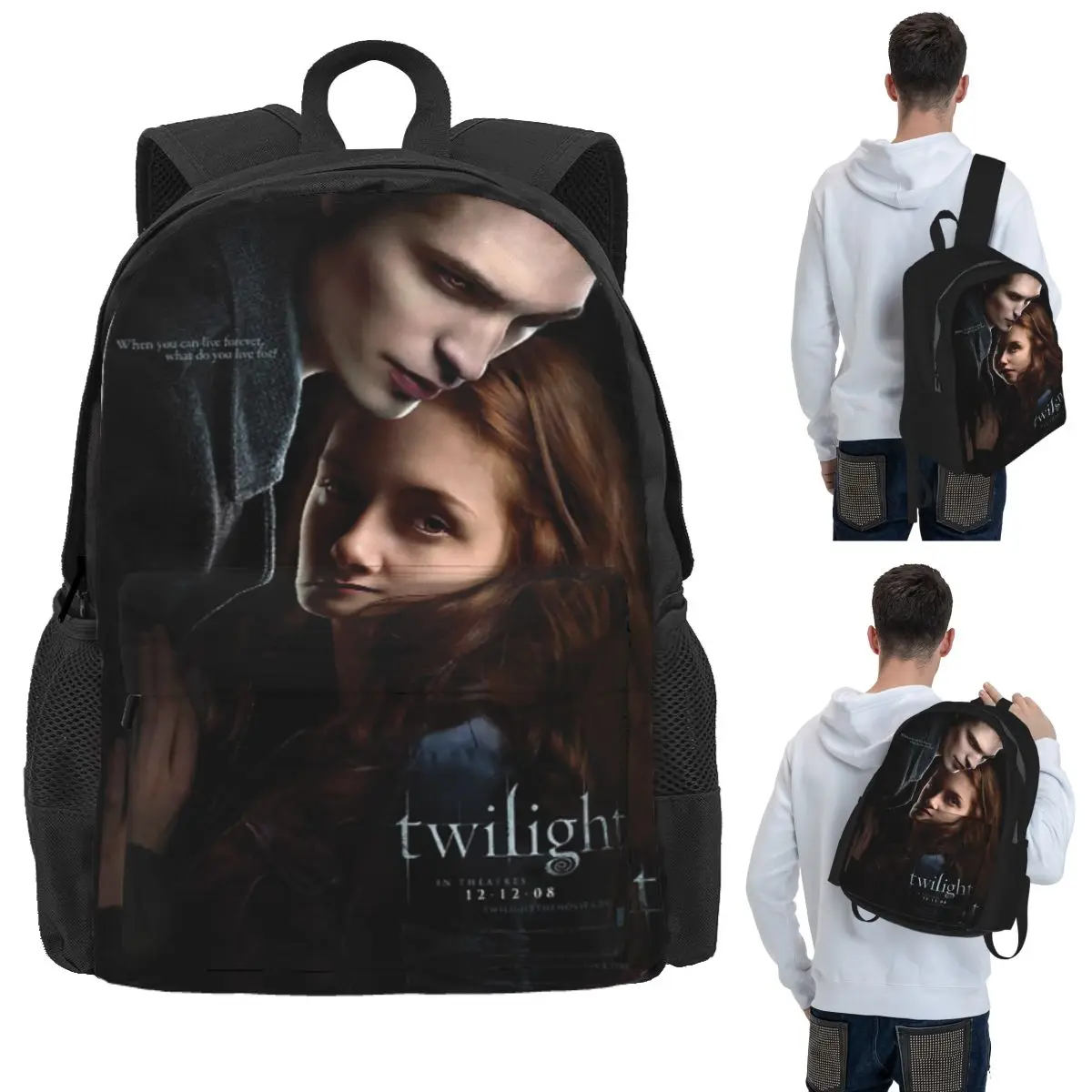 The Twilight Saga Vampire Student Backpack School Bag Hiking Travel Daypack for Boys Girls Bookbag Shoulder Bags