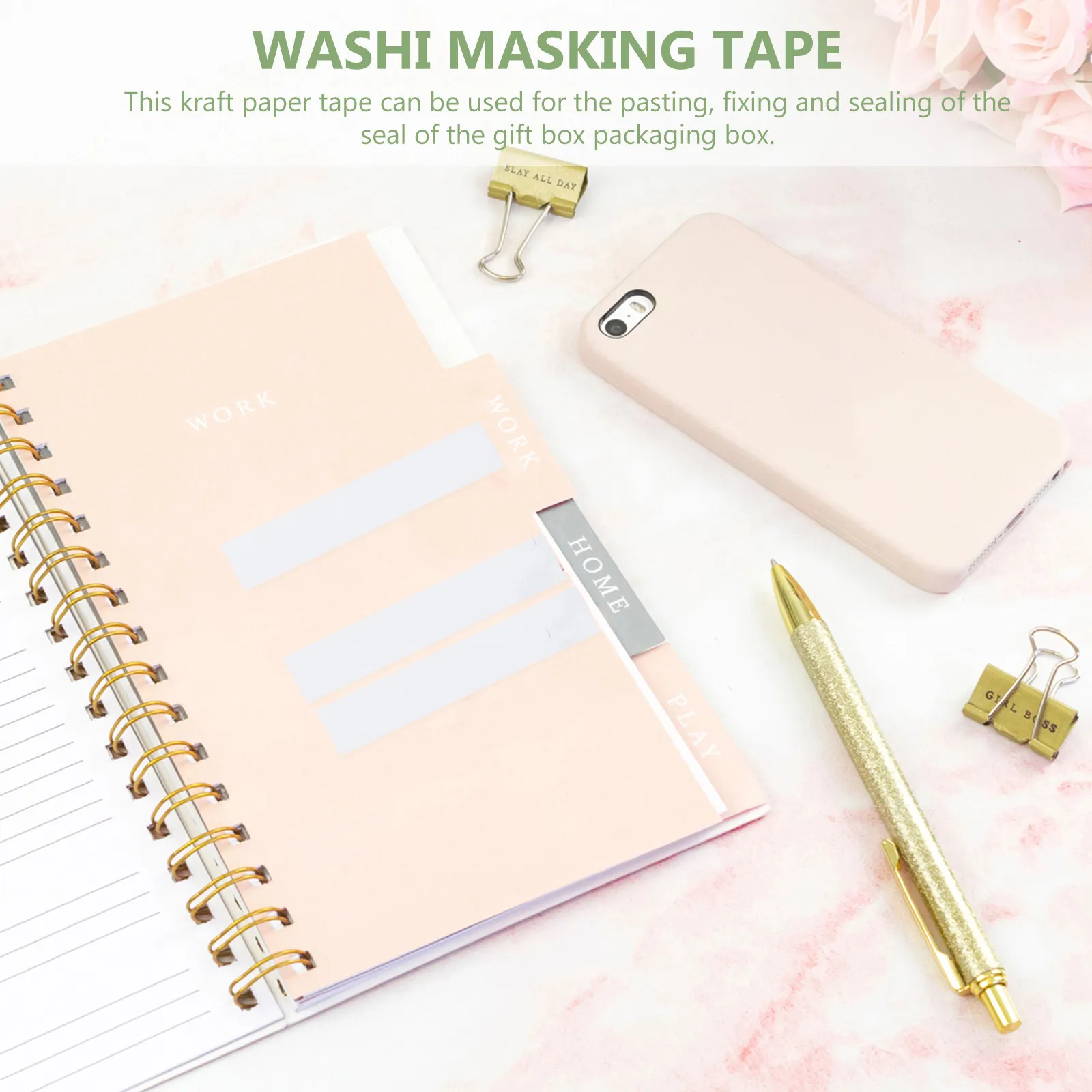 5pcs-kraft-paper-tapes-tearable-strong-adhesive-waterproof-carton-tape-self-adhesive-packaging-tape-for-boxes-crafts-stationery