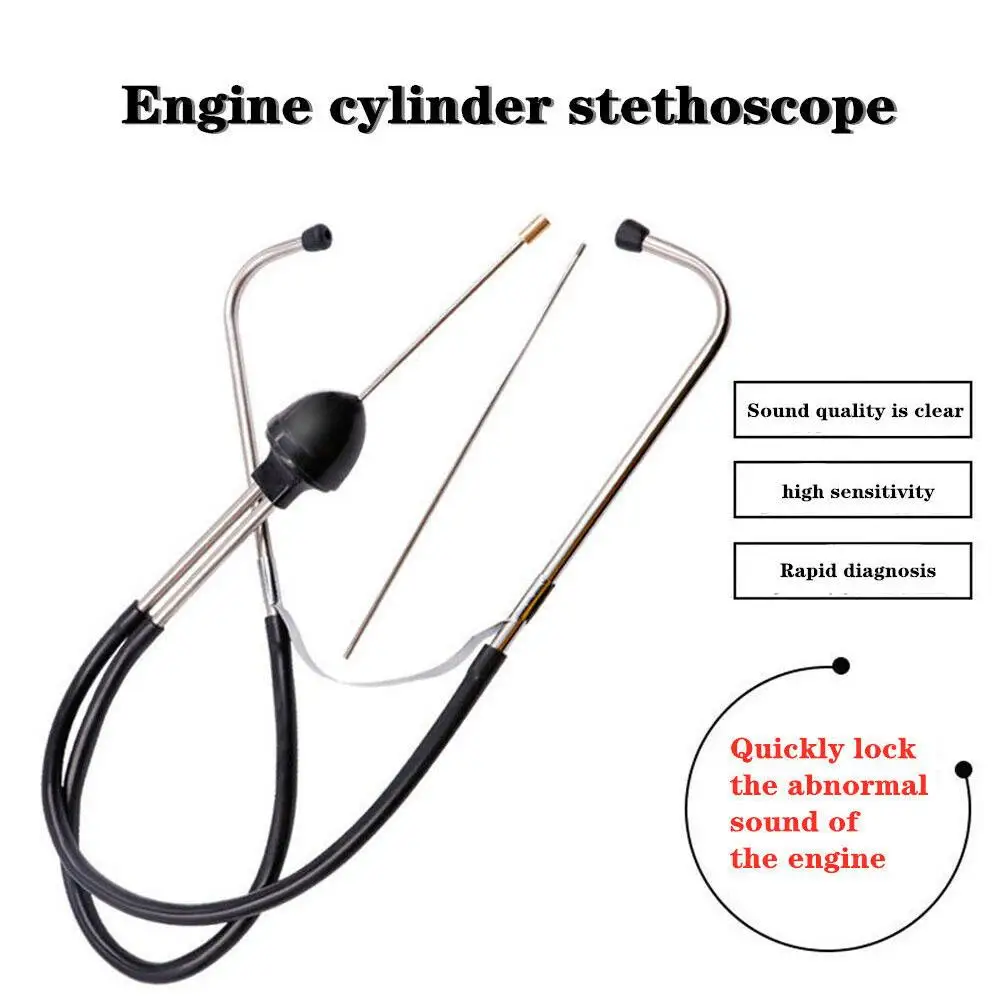 2024 Car Cylinder Stethoscope Mechanics Stethoscope Professional Car Engine Block Diagnostic Hearing Tool Car Repair Tool 22.5+7