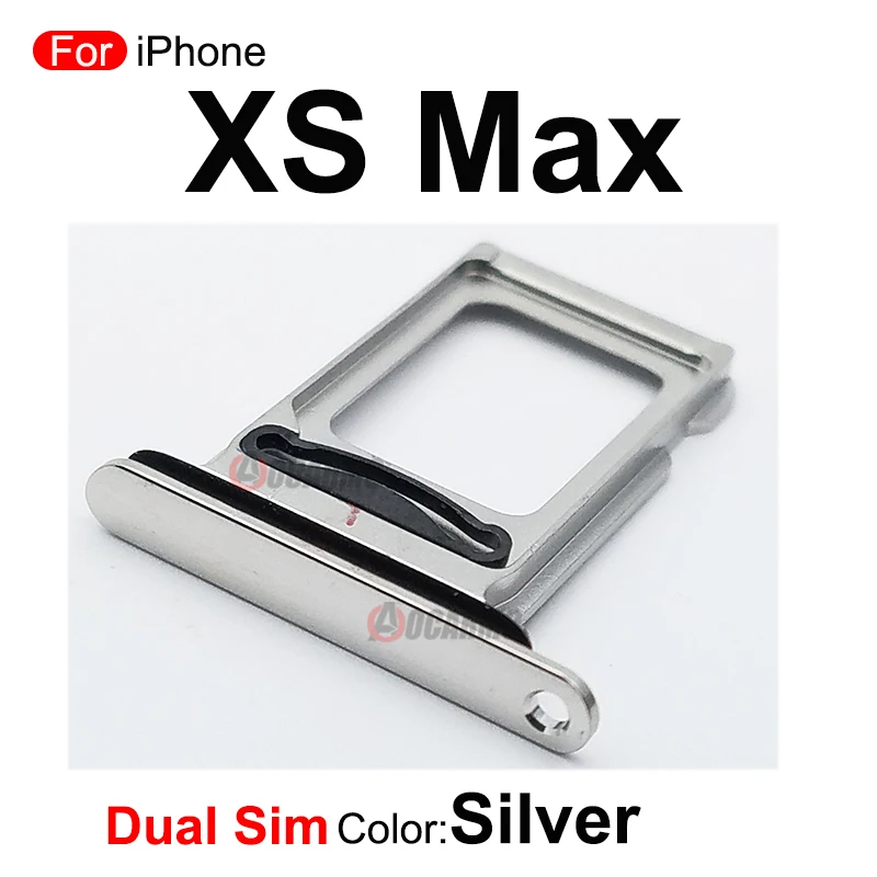 Hitam Perak Emas untuk iPhone Xs Max Daul Single Sim Tray Slot Kartu Suku Cadang Pengganti