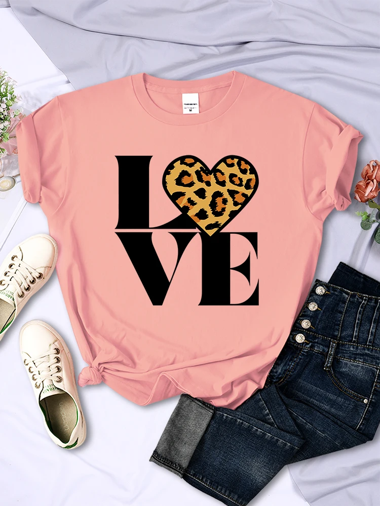 Vintage Leopard Love Forever Women T Shirt Fashion Casual Short Sleeve Hip Hop Cool Clothes Breathable Oversize Tshirt Female