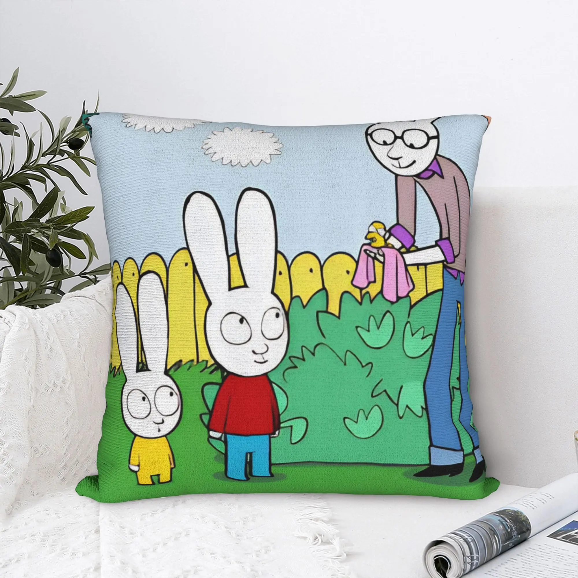 Simons Super Rabbit Bunny Cartoon  Pillowcase Polyester Cushion Cover Decoration  Throw Pillow Case Cover Home Wholesale 40*40cm