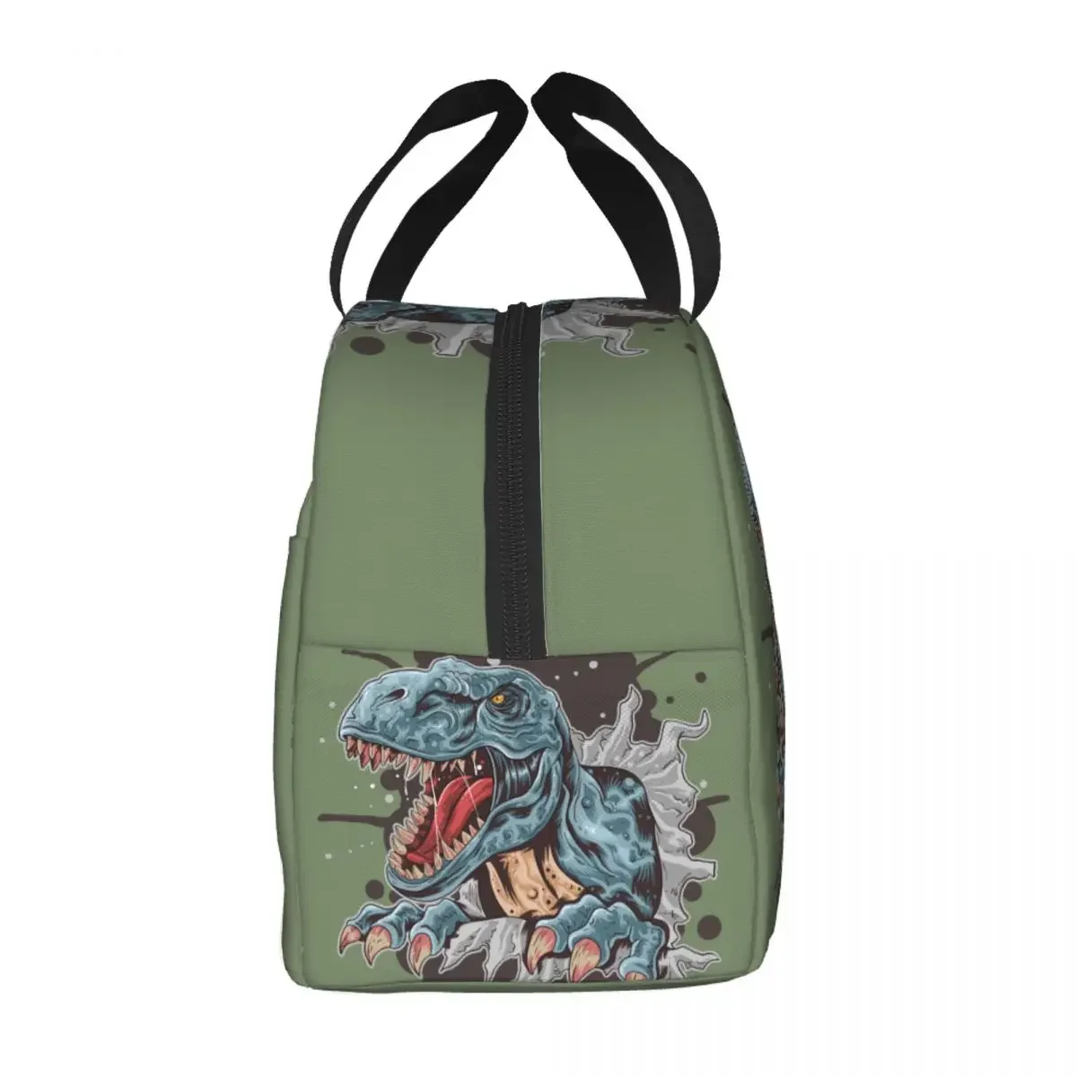 Sac à lunch imprimé dinosaure T Rex pour femme, réutilisable, isolé, refroidisseur thermique, dessin animé D37, boîte à lunch, bureau, pique-nique, sacs de nourriture de voyage