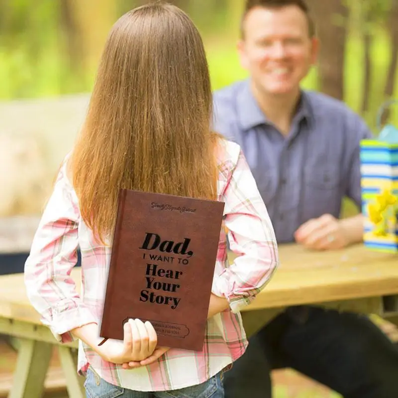 Dad Story Journal Father's Journaling Book For Writing Share His Life Love Leather Wrapped Journaling Book For Father Dad