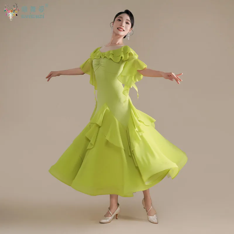 Ballroom Dance Training Course Adult Dance Group Performance Attire Female Waltz Foxtrot Professional Practise Big Swing Dresses