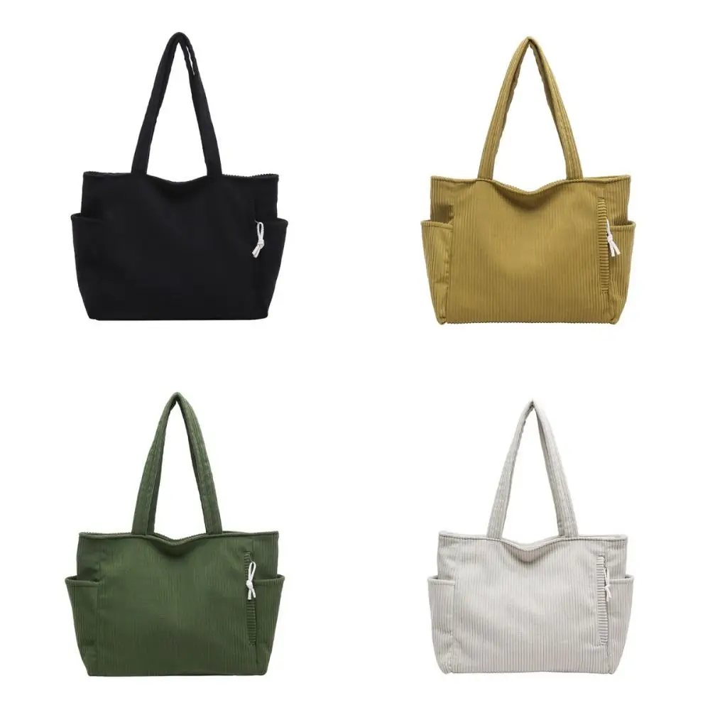 حقيبة يد كاجوال ذات سعة كبيرة وحزام كتف مع سحاب للإغلاق وحقيبة كتف ترفيهية بلون سادة #6