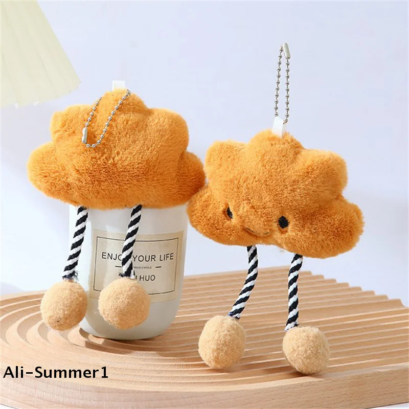 【E】1 قطعة دمية قطيفة لطيفة على شكل سحابة بيضاء، تعليقة مفاتيح، تعليقات حقيبة ظهر، حلية مفاتيح السيارة، هدايا تزيينية