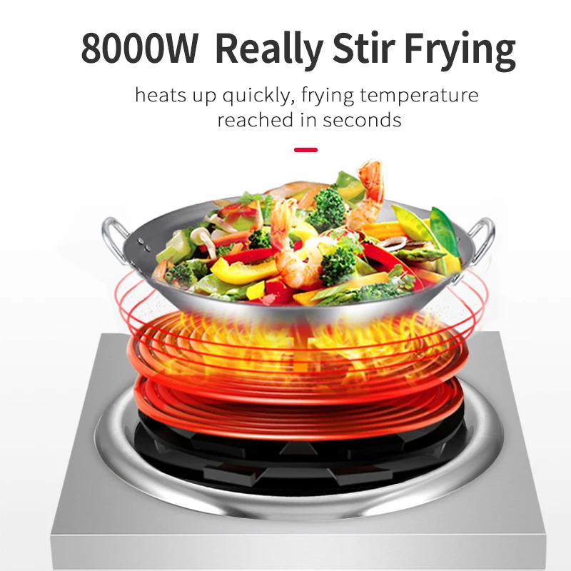 In-Smart Commercial High 8000W Induction Cooker 380V Fast Cooking Wok Burner Concave Furnace Restaurant Stove Cooktop Electric - view 5