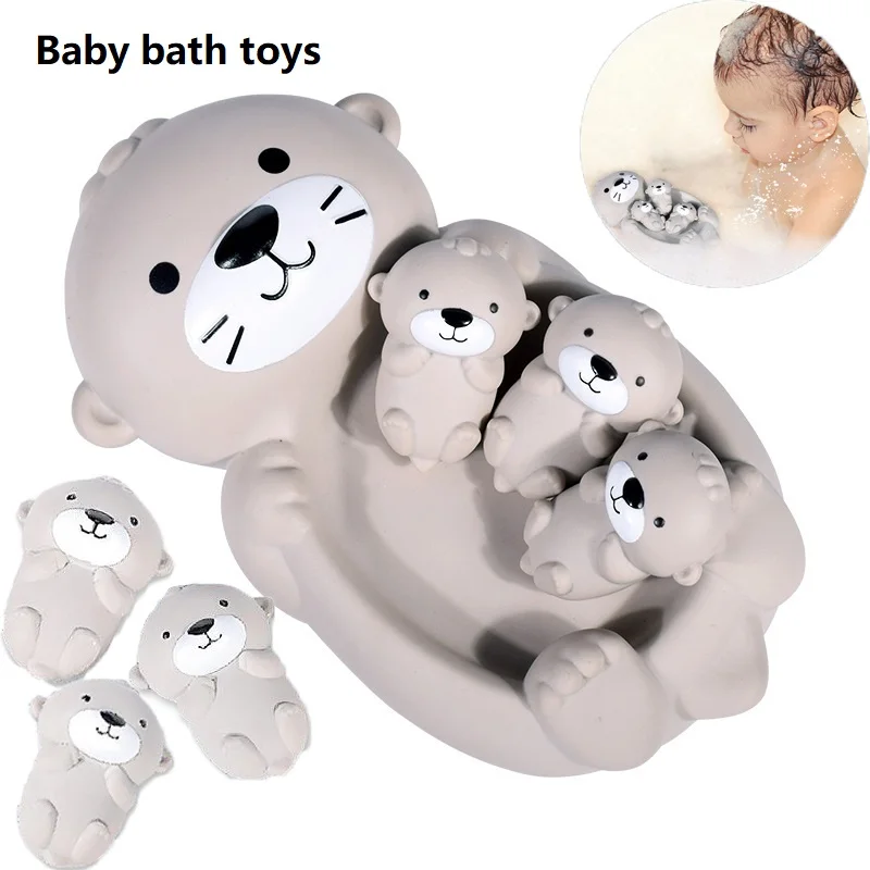 Jouets de bain pour tout-petits, bain pour bébé de 6 à 12 mois, baignoire flottante, animaux en caoutchouc grinçants, baignoire flottante, jouet pour enfants, jeu d'eau