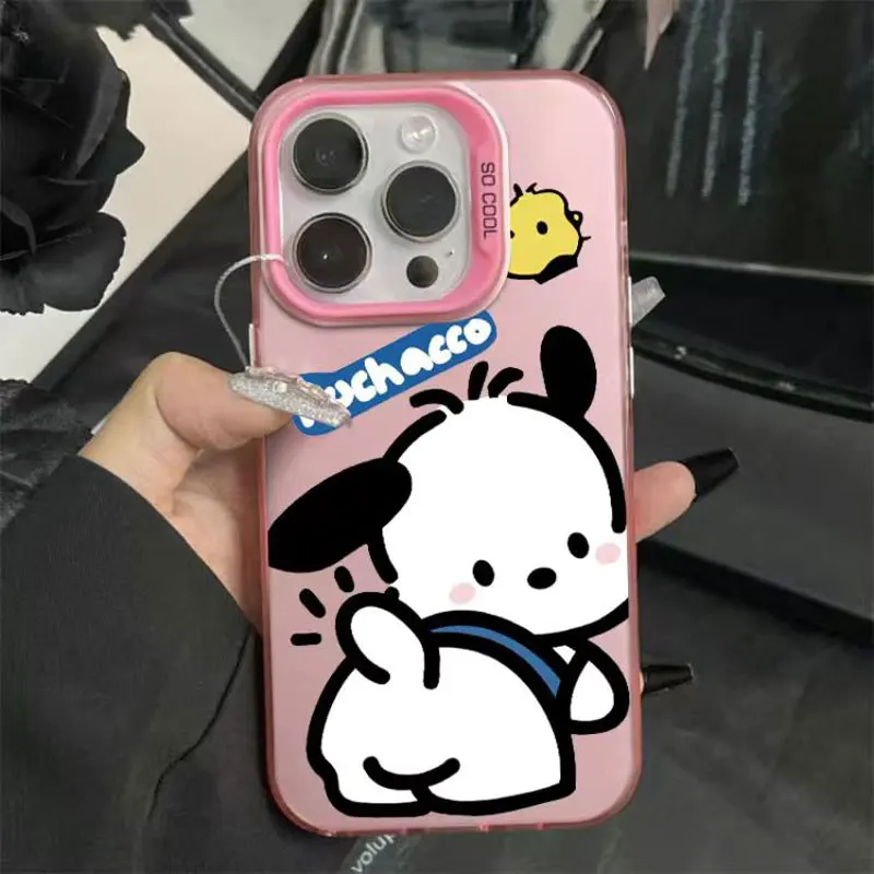 Miniso Sanrio Lovely Butt Pochacco Phone Case For iphone15 14 13 PRO MAX 11 12 PRO XR 8 PLUS Anti Drop Silica Gel Y2k Phone Case