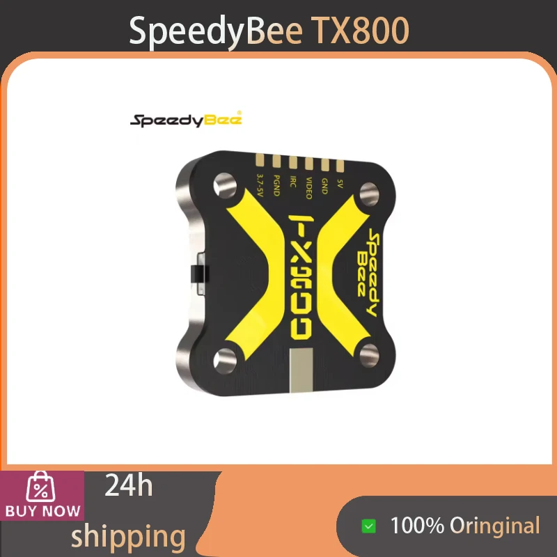 SpeedyBee TX800 5.8G FPV VTX 48 Channels Pit Mode 25/200/400/800mW Adjustable Power Long Range Video Transmitter with Antenna fo