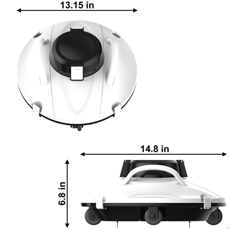 Cordless Robotic Pool Cleaner, 5000mAh Rechargeable Electric Vacuum Brush, 110 Mins Runtime for Outdoor Swimming Pool