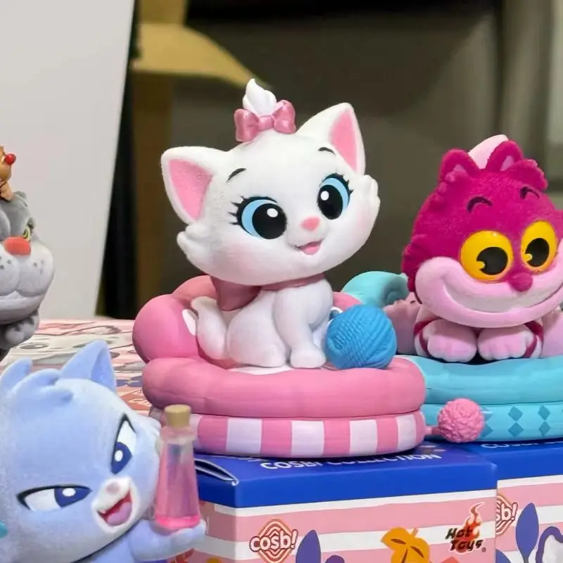 1 pçs/8 pçs disney gato festa cosbi caixa cega anime figura marie gato lúcifer fofo coleção modelo decoração brinquedo presente presentes de aniversário