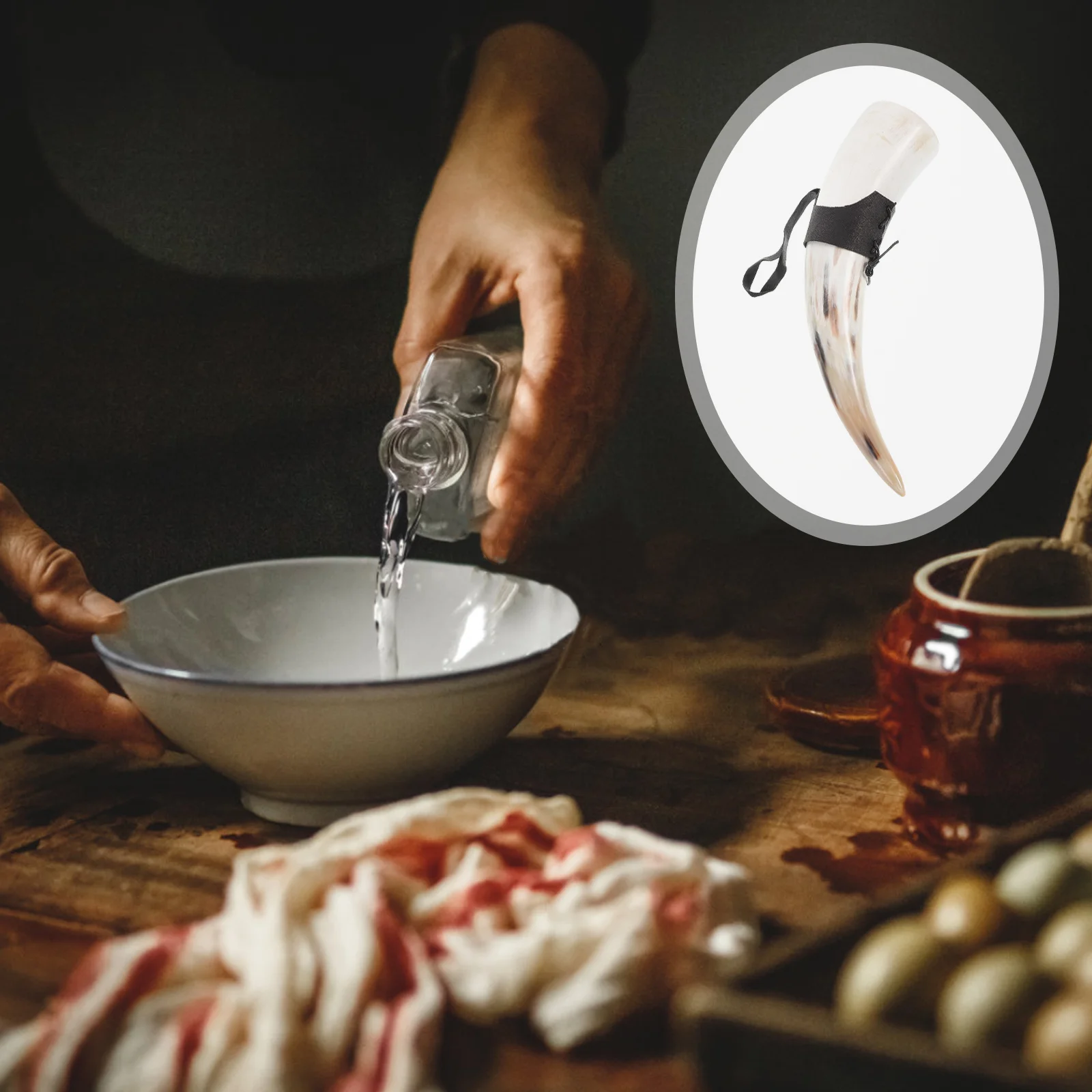 Zestaw kubków z rogiem Kubek wikingów Rogi do picia naczyń Zwierzęta Ręcznie robione do dekoracji kawy