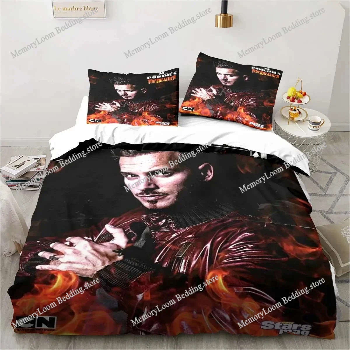 

3D Print Singer M. Pokora Bedding Set Duvet Cover Comforter Bed Set Quilt Cover Pillowcase,King Queen Twin Size Boys Girls Adult