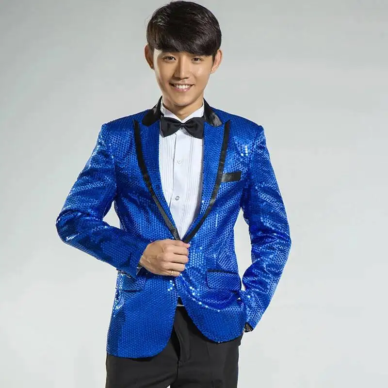 Bird Men's Stage Uncle, Performance, Same Style Suit, Sequins, Emcee, Singer, Chorus, Art Examination Dress