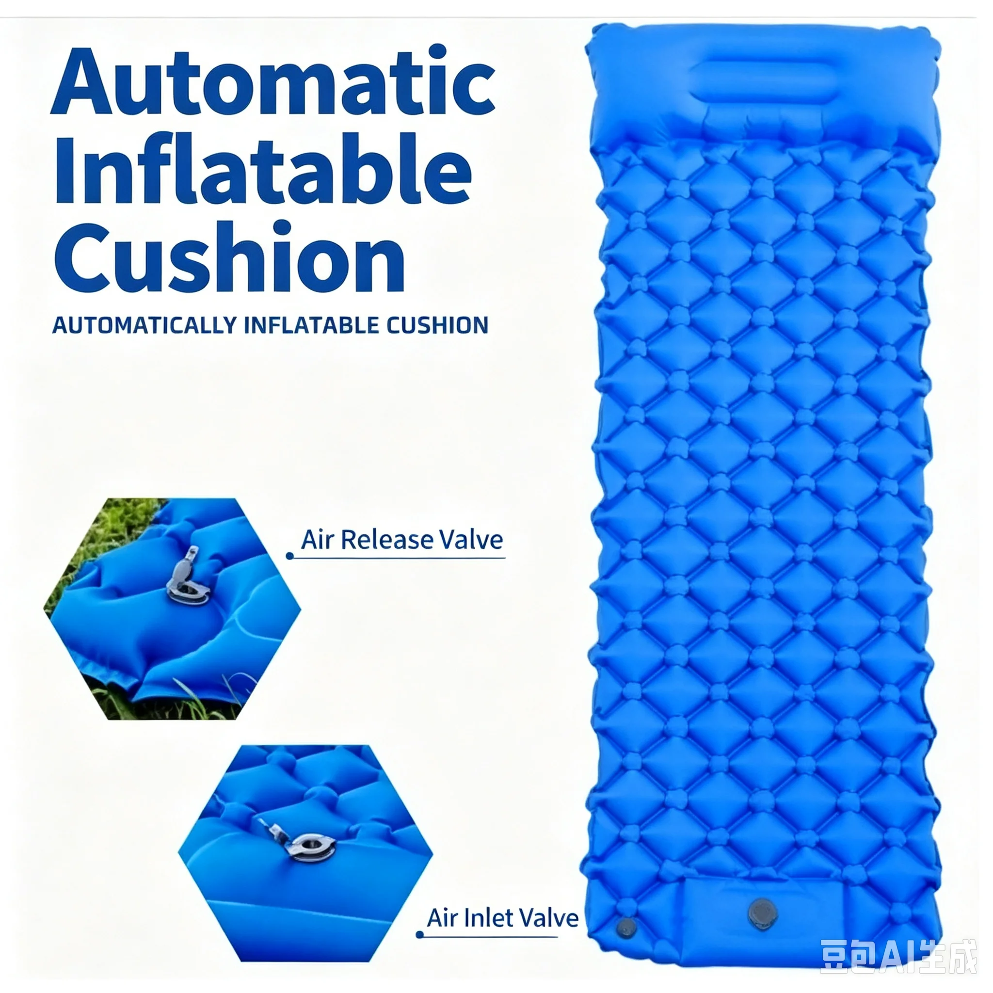 Ultralight Nylon TPU Inflatable Sleeping Pad Portable Moisture Proof Air Mattress Outdoor Camping Tent Hiking Travel Use