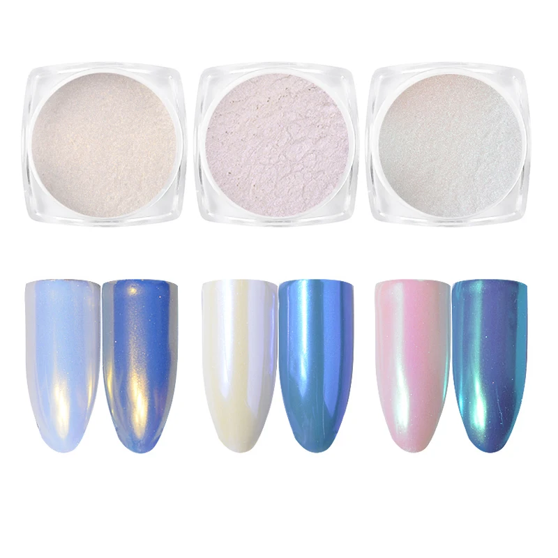 

2g/Box Nail Glitter Shining Diamond Pearl Shimmer Nail Powder Nail Dust Powder 3 Colors Mermaid Manicure Nail Art Glitter