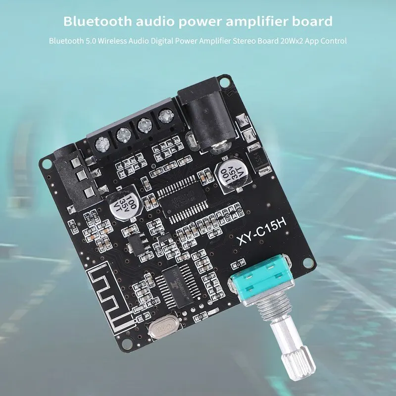 XY C15H MINI Bluetooth 5.0 Wireless Audio Digital Power Amplifiers Stereo Board 20Wx2 Bluetooth Amplificador App Control Amplify