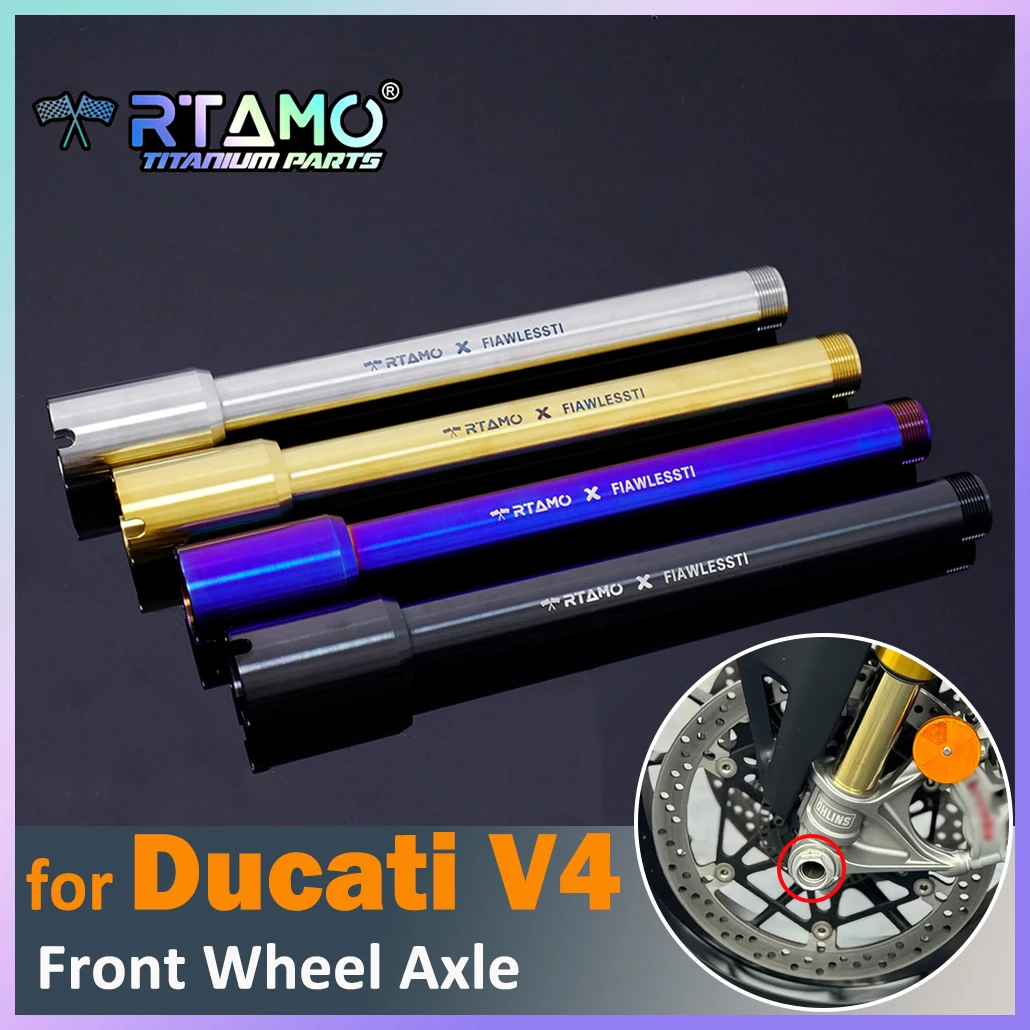 RTAMO Gr5 Titanium Axle Front Wheel Center Axle M25X250/273mm for Ducati V4 Hypermotard/Sterrtfighter/ Panigale/Diavel