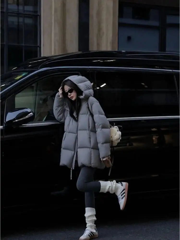 Auutmn hiver doudoune femmes à capuche col montant à manches longues épais moyen Long rembourré manteau femme Streetwear vêtements d'extérieur Parkas