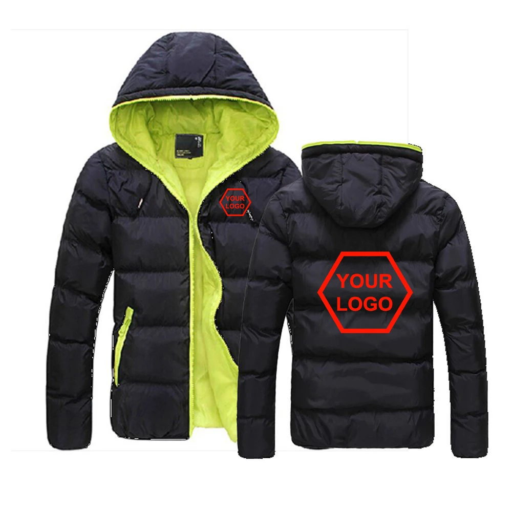 DIY Your Like Photo Or Logo Custom 2025 New Zip Winter Jacket Men Autumn Coat Male Clothes Thin Style Casual Cotton Hoodies