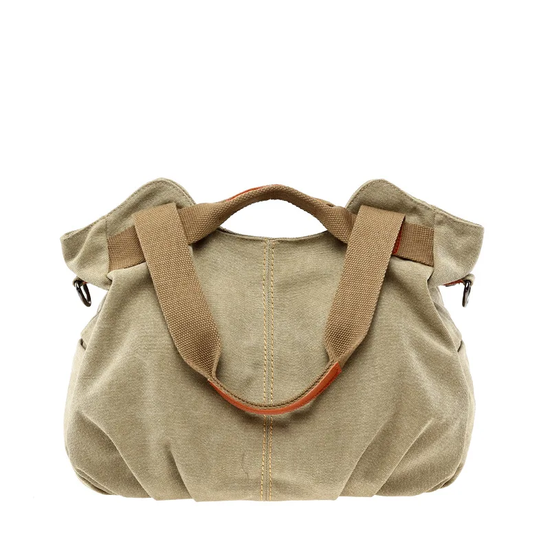 Color wear - resistant canvas hand shoulder bag retro trend large capacity multi-function diagonal span bag