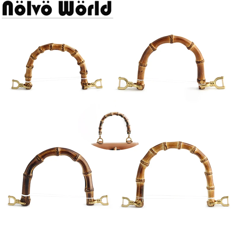 10x9/12x10/13x12/15x13CM U Shape Bamboo Bag Handles For Women Handbag Woven Bag Handle With Link Buckles Handcrafted Accessories