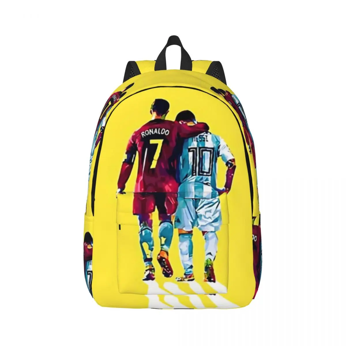 Cristiano Ronaldo And Lionel Messi Fashionable and avant-garde, fully printed, comfortable student backpack for carrying.