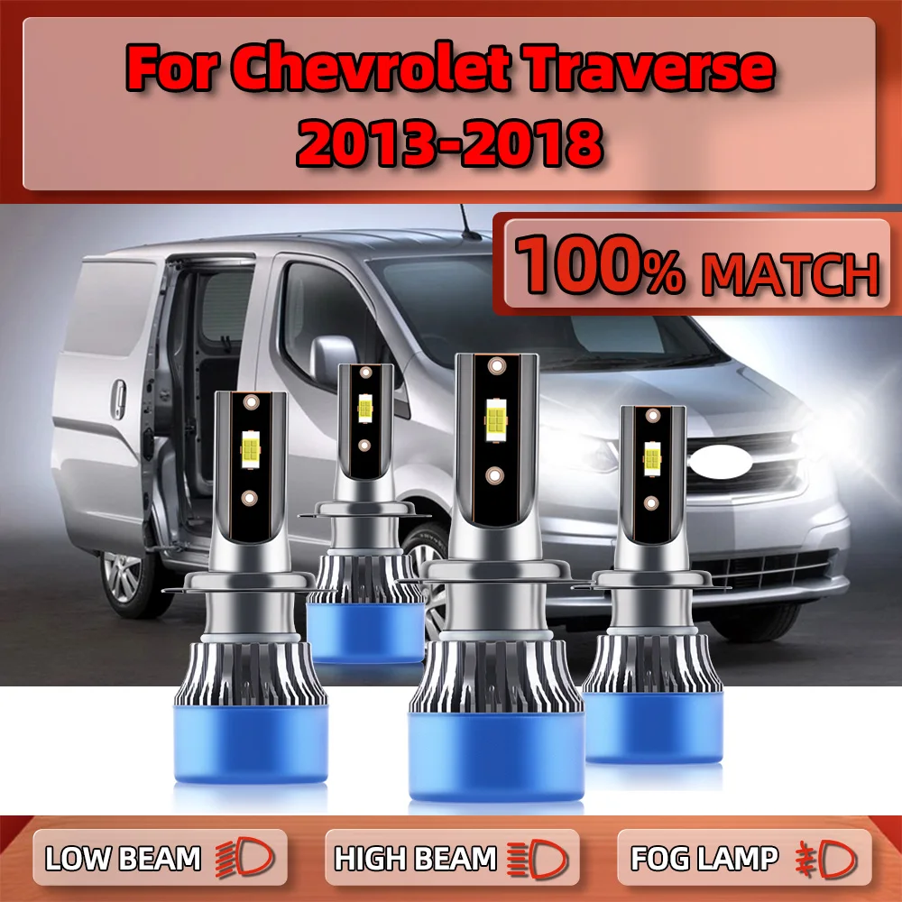 H7 LED Headlight Bulbs 240W 40000LM CSP Car Headlamp 12V 6000K Turbo Lamps For Chevrolet Traverse 2013 2014 2015 2016 2017 2018