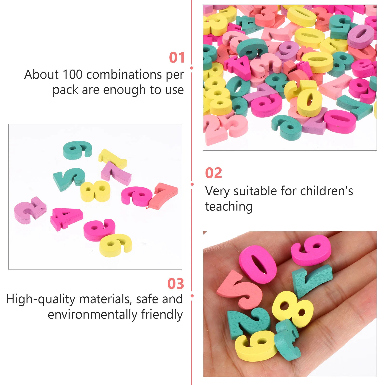 100 pièces de bijoux à bricoler soi-même, pièces en bois, ornements artisanaux, décorations colorées, jouets éducatifs Montessori, accessoires en bois faits à la main