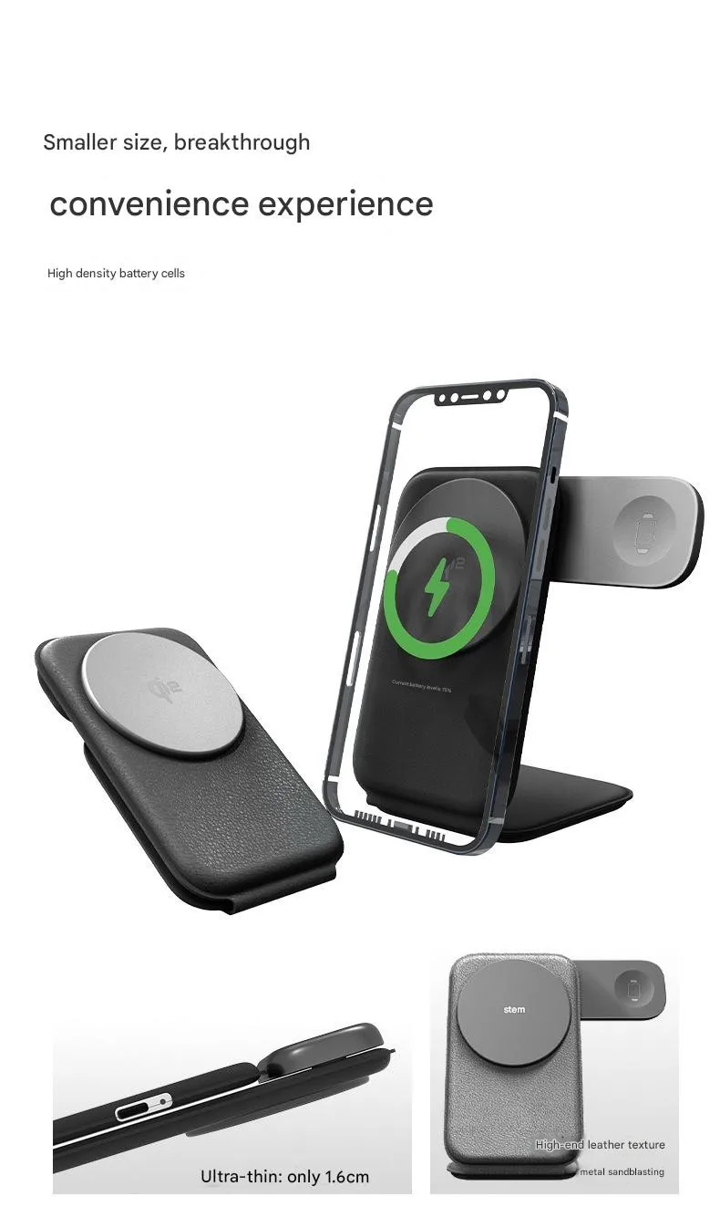QI2 مغناطيسي 3 في 1 شحن سريع لاسلكي حامل شحن قابل للطي 15 وات شحن سريع للهواتف المحمولة والساعات وسماعات الرأس