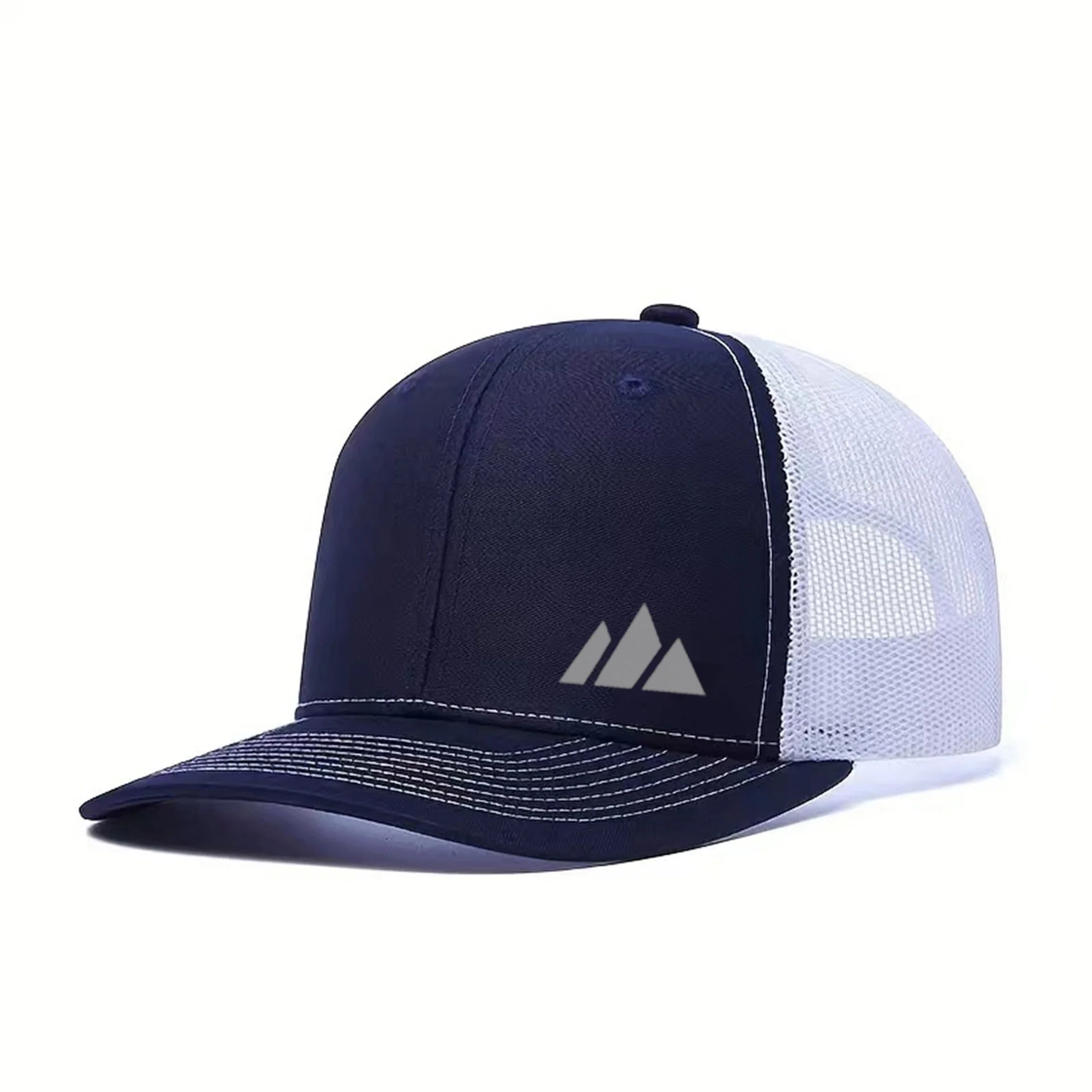 1 unisex dual color card car cap, classic mesh back baseball cap, adjustable cap with simple logo print, casual street style