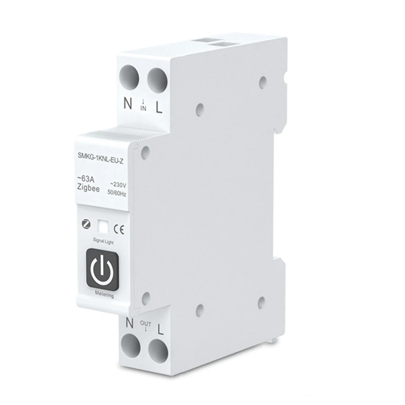 

Горячий Saletuya 63A 1P + N Zigbee умный автоматический выключатель с измерением умный дом беспроводной пульт дистанционного управления Smart Life Alexa Home