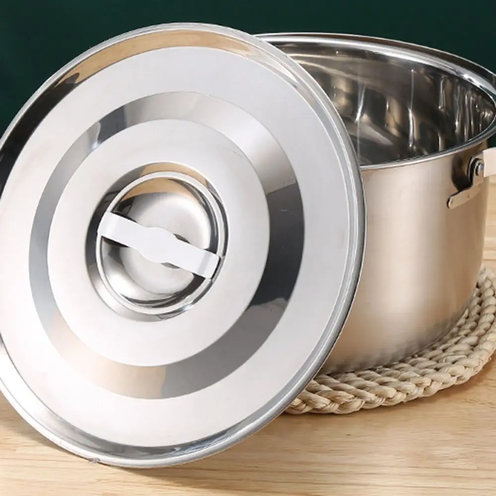

Stainless Steel Outdoor Camping Pot 17-26cm Multifunctional Hanging Camping Cookware with Handle and Lid Durable