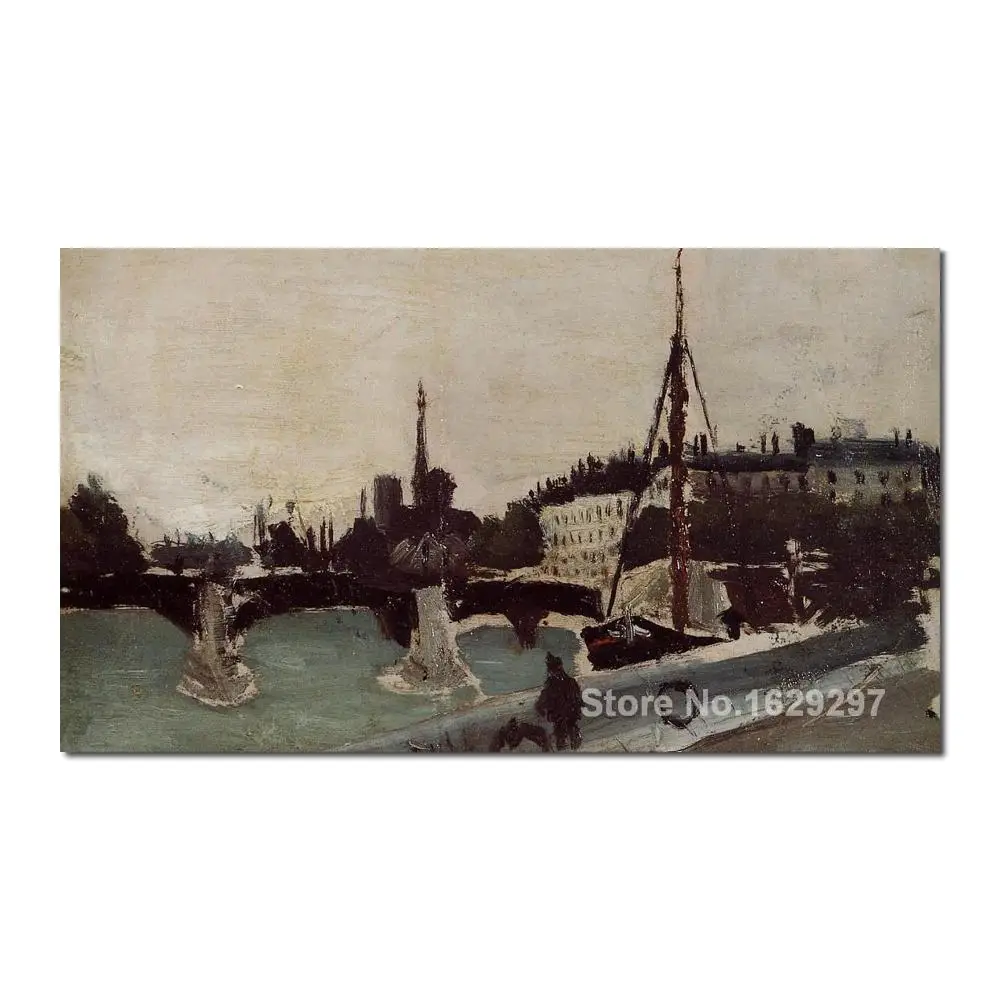 art for sale View of the Ile Saint Louis from the Quai Henri IV Study by Henri Rousseau canvas Handmade High quality