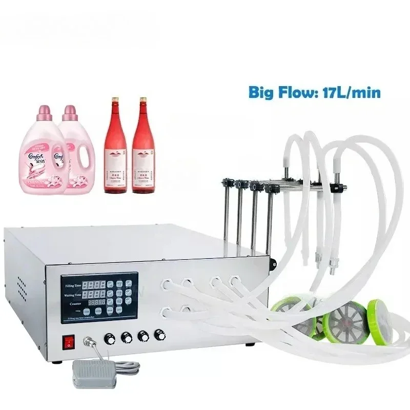 

Semi-Automatic Big Flow Capacity Liquid Water Beverage Detergent Edible Oil Filling Machine